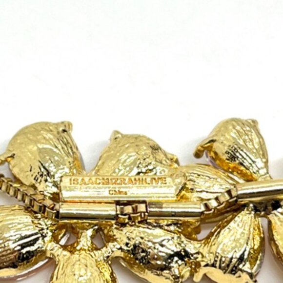 NWT ISAAC MIZRAHI LIVE PINK PURPLE RHINESTONE ADJUSTABLE BRACELET GOLD TONE - Picture 9 of 10